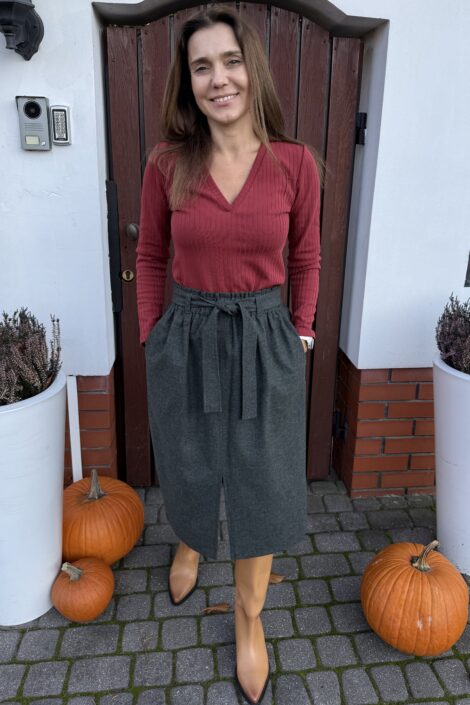 Spódnica wełniana Kora Zieleń