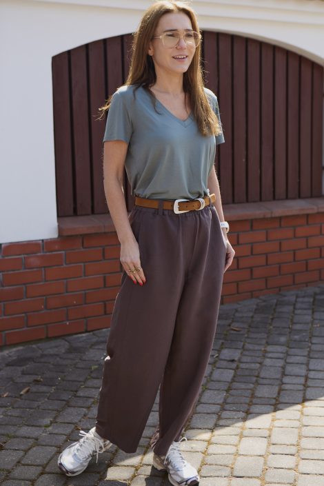 Spodnie Barrel Czekolada